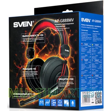 Наушники SVEN AP-G888MV Black-Red картинка 5
